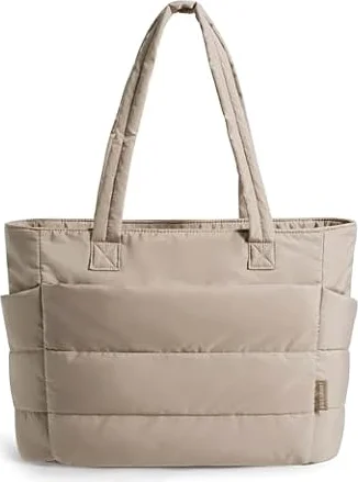 BAGSMART Tote Bag for Women, Lightweight Puffy Tote Bag with Compartments Shoulder Bag Handbag for Travel, Work, Gym (c-Standard Size-Grayish Brown, Standard Size)