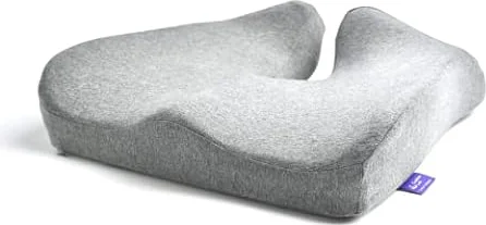 C CUSHION LAB Patented Pressure Relief Seat Cushion for Long Sitting Hours on Office/Home Chair, Car, Wheelchair - Extra-Dense Memory Foam for Hip, Tailbone, Coccyx, Sciatica - Light Grey