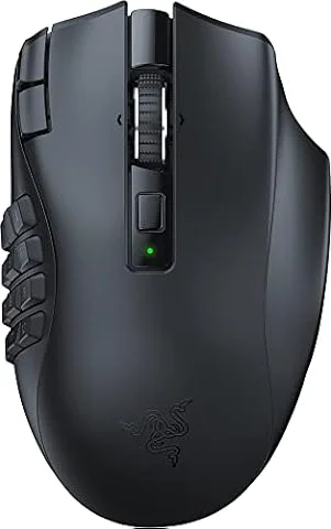 Razer Naga V2 HyperSpeed Wireless MMO Gaming Mouse, 400 Hr Battery, Black