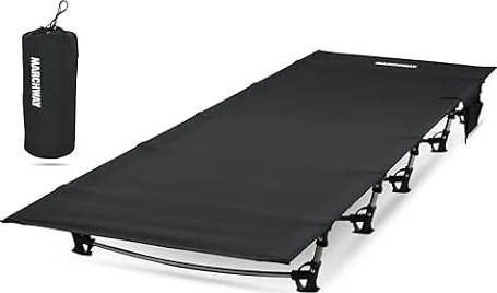 MARCHWAY Ultralight Folding Camping Cot Bed, Portable, Supports 275 lbs