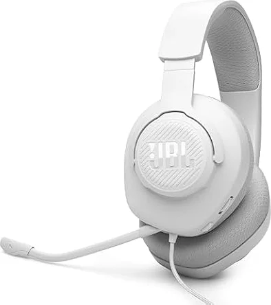 JBL Quantum 100M2 Wired Gaming Headset, Detachable Mic - White