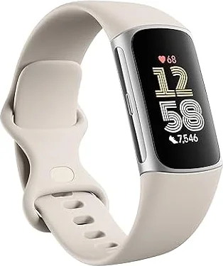 Google Fitbit Charge 6 - Fitness Tracker - Porcelain/Silver