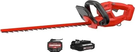 CRAFTSMAN V20 Cordless Hedge Trimmer with Battery and Charger Included, 20 in. Blade, Rechargeable Bush Trimmer Cordless, Lightweight (CMCHT810C1)
