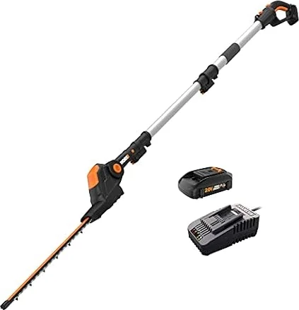 WORX Cordless Pole Hedge Trimmer, 20V 20" 2-in-1 Attachment Capable, WG252