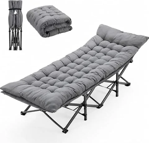 Aoran Camping Cot for Adults 28" Extra Wide,Portable Cot Bed with Mattress,Heavy Duty Camp Sleeping Bed for Camping,Travel,Home and Office Nap,Max Load 450 LBS