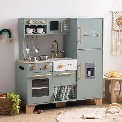 ROBUD Play Kitchen Set, Wooden Play Kitchen