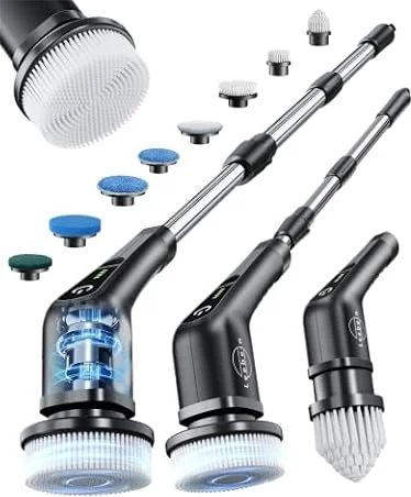 Electric Spin Scrubber, Cordless Cleaning Brush for Bathroom, Home