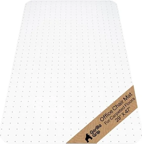 GORILLA GRIP Office Chair Mat for Carpet Floors, Heavy Duty, 29x47 Clear