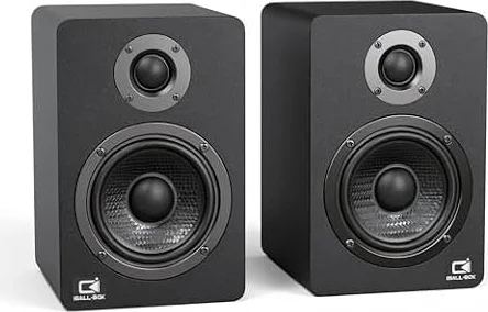 IBALL·BOX H1 Computer Speakers for Desktop PC, Monitor & Laptop, 60W Powered 2.0 Stereo with Bluetooth, 24-Bit USB-C DAC, Optical, 3.5mm AUX, Bass/Treble Control, Black