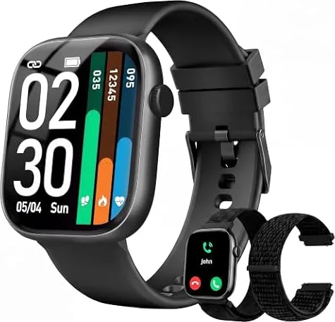 Smart Watch for Women Men, Answer/Make Call, 1.83"HD Touchscreen, 2 Bands