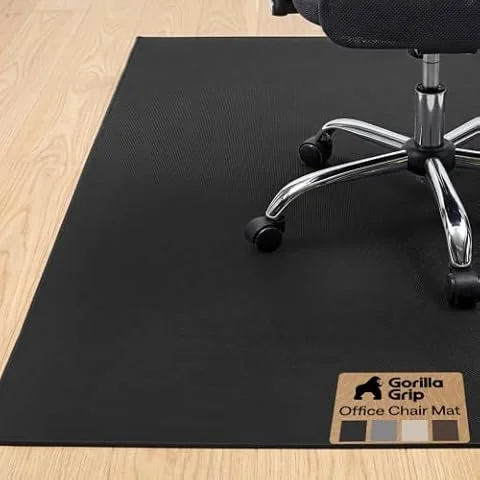 GORILLA GRIP Office Chair Mat for Hard Floors, Under Desk Rug, 45x28 Black
