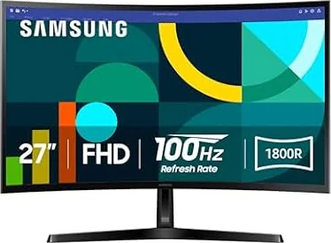 Samsung 27" Essential S3 (S36GD) Series FHD 1800R Curved Computer Monitor