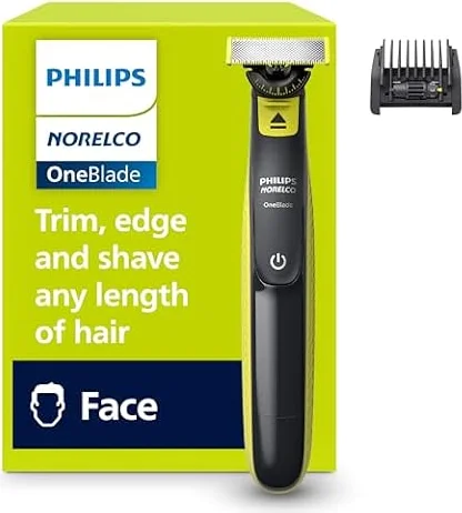 Philips Norelco OneBlade 360 Hybrid Face Trimmer and Shaver, 5 Length Comb