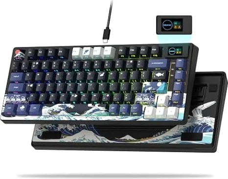 Womier SK80 75% Keyboard with Color Multimedia Display Gaming Keyboard