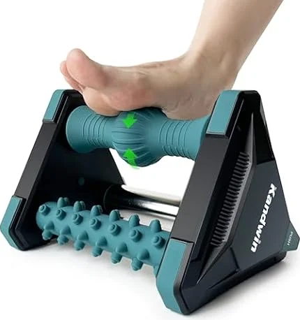 Kandwin Icing Plantar Fasciitis Relief Foot Roller Massager, Green | Cold Rolling Massage Tool for Heel Arch Pain & Sore Tired Feet, Runners, Athletes, Standing Workers, Home Office Gym Use