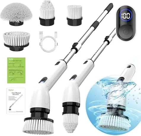 TUYU Electric Spin Scrubber, Cordless Cleaning Brush for Bathroom,Home