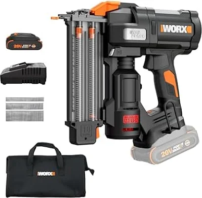 WORX Cordless Brad Nailer, 20V 18GA Brushless Nail Gun, WX838L.1