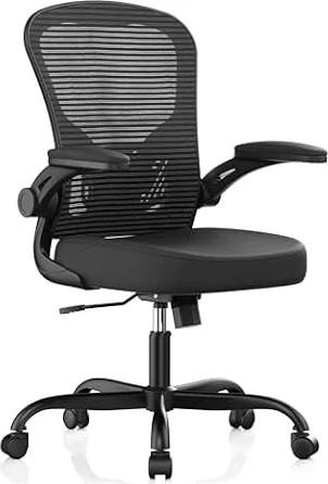 Office Chair, Ergonomic Desk Chairs 330LBS Capacity High Back Mesh Computer Chair with Flip-up Armrests, Comfy Work Chair with Adjustable Lumbar Support, Rolling Chair
