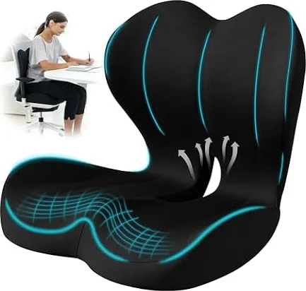 Seat Cushion for Office Chair, Ergonomic Cushion with Lumbar Support Pillow