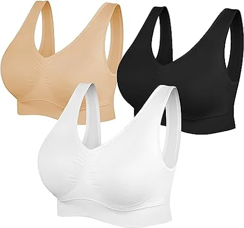 SIMIYA Sports Bras for Women, Yoga Comfort Seamless Wireless Sports Bra