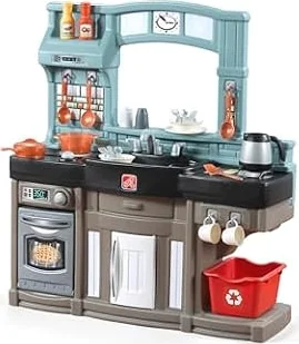 Step2 Best Chefs Kids Kitchen Playset, Indoor/Outdoor Kitchenette, Interactive Play with Lights and Sounds, Made of Durable Plastic, Includes 25 Piece Toy Accessories, For Toddlers 2+ Years Old