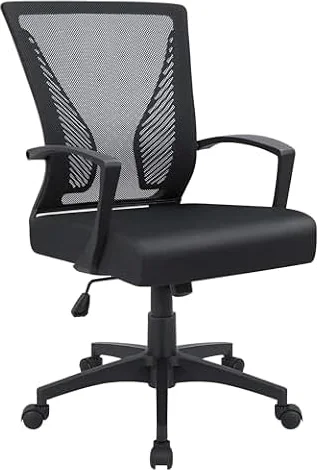 Furmax Office Chair,Ergonomic Computer Desk Mesh Chair,Lumbar Support,Black