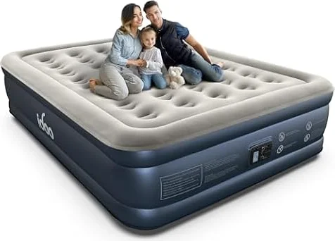 iDOO Queen Air Mattress with Built in Pump, 18" Raised Blow up Bed