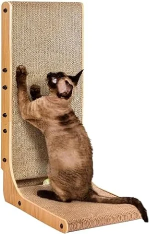 EHEYCIGA Cardboard Cat Scratcher for Indoor Cats, 26.8 Inch, Brown
