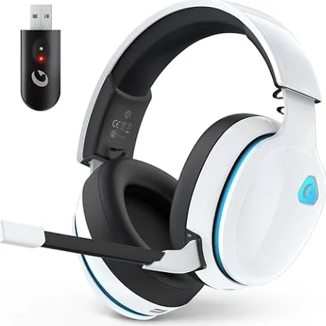 AOC 2.4GHz Wireless Gaming Headset for PS5, PS4, PC, Switch, 45Hr, White