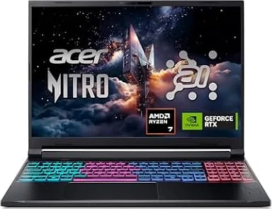 Acer Nitro V 16S AI Gaming Laptop | AMD Ryzen 7 260 Processor | NVIDIA GeForce RTX 5060 Laptop GPU (572 AI Tops) | 16" WUXGA IPS 180Hz Display | 32GB DDR5 | 1TB Gen 4 SSD | Wi-Fi 6 | ANV16S-41-R2AJ
