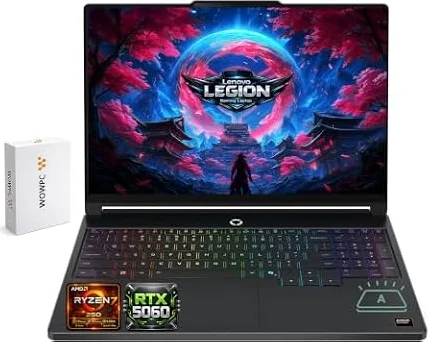 Lenovo Legion 5a Gaming Laptop, AMD Ryzen 7 250, GeForce RTX 5060, 15.3" WQXGA (2560x1600) 165Hz OLED Display, 32GB DDR5 RAM, 1TB SSD, Wi-Fi 7, RGB Backlit, Win 11, Black, w/Portable 500GB Drive