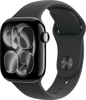 Apple Watch Series 11 [GPS 42mm] Smartwatch with Jet Black Aluminum Case with Black Sport Band - S/M. Sleep Score, Fitness Tracker, Health Monitoring, Always-On Display, Water Resistant
