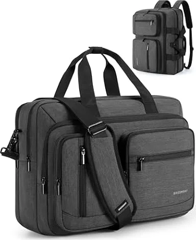 BAGSMART 3 In 1 Laptop Bag for Men, Computer Briefcase 17.3 Inch Laptop Water-Repellent Shoulder Bag, Computer Bag Business Travel Office, Black