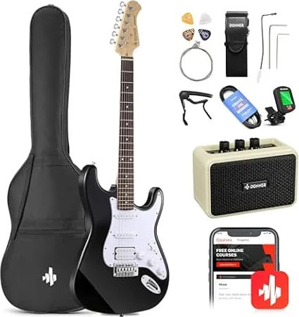 Donner DST-100B 39 Inch Electric Guitar Beginner Kit