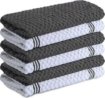 Infinitee Xclusives Kitchen Towels - 6 Pack - Cotton Dish Towel |15" x 25"|