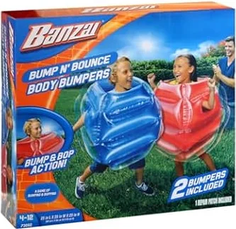 BANZAI: Bump N' Bounce Body Bumpers, A Game of Bumping & Bopping, 2 Bumpers Included in Red & Blue, Fun & Safe Cushion Inflatable Surface, For Ages 4 and up