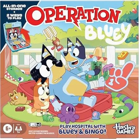 Operation Bluey Edition Board Game for Kids – Electronic Talking Game with All-in-1 Carrying Case – 2 Ways to Play – 1+ Players – 10 Mins. – Ages 6+ (Amazon Exclusive)