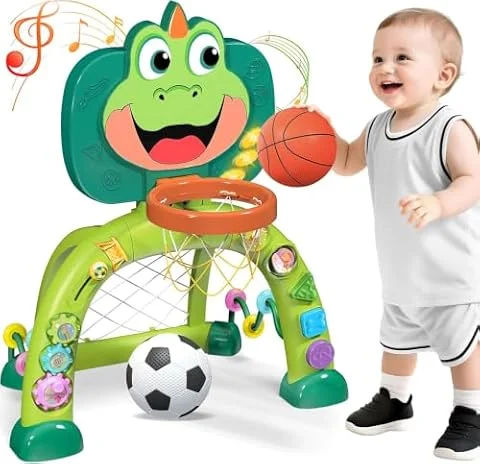 Marstone Toddler Basketball Hoop Soccer Goal Activity Toy for 1-3 Years Old