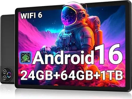 Android 16 Tablet 10 Inch, 24GB RAM 64GB ROM 1TB,HD IPS,Fast WiFi 6, BT 5.4