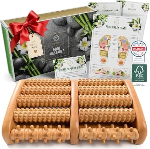 HELDSON Wooden Foot Massager Roller – Foot Roller for Plantar Fasciitis | Foot Roller for Plantar Fasciitis