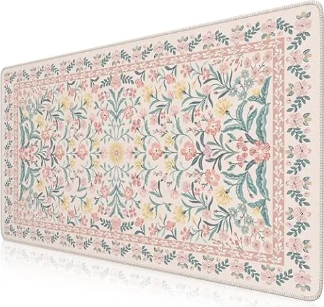 iCasso Desk Mat,Mouse Pad for Office Desk,35.4x15.7in,Pink Floral