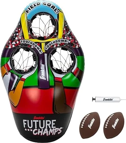 Franklin Sports Kids Football Target Toss Game with 3 Target Holes - 2 7.25" Footballs Included with Pump - 45" Tall