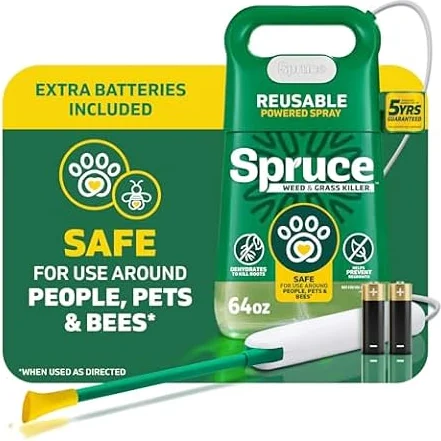 Spruce Weed & Grass Killer₃ Kit, Power Wand, 2 AA Batteries Included, 64 Oz