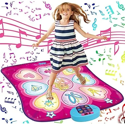 SUNLIN Dance Mat for Girls Ages 3-8, Interactive Dancing Game Pad, Pink